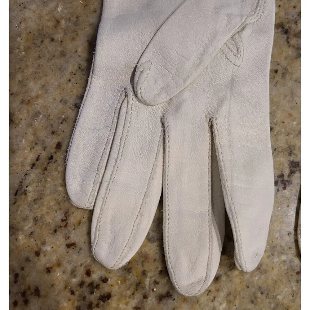 Vintage Women's Size XS-S Beige Soft Kid Leather Formal 13